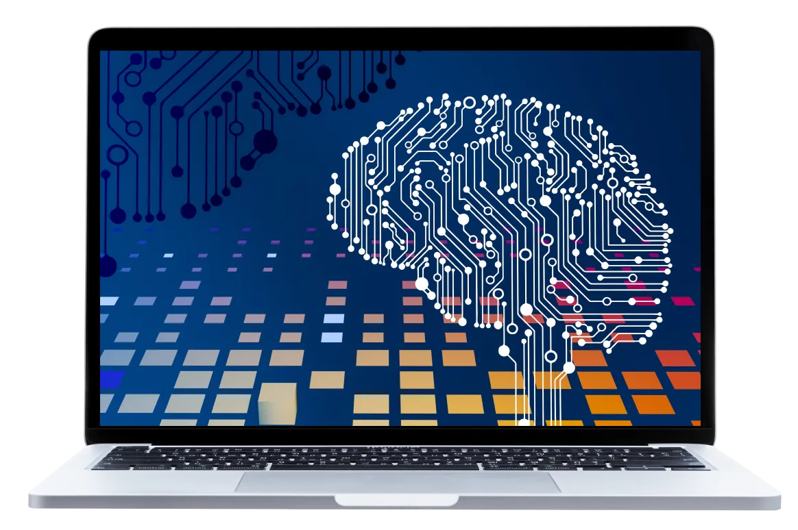 AIをイメージしたPCモックアップ画像