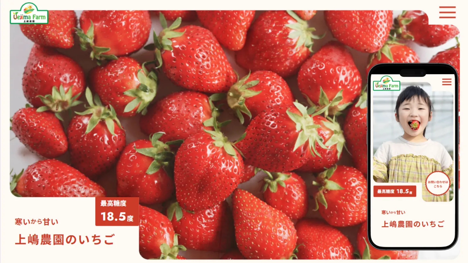 上嶋農園様いちごLP